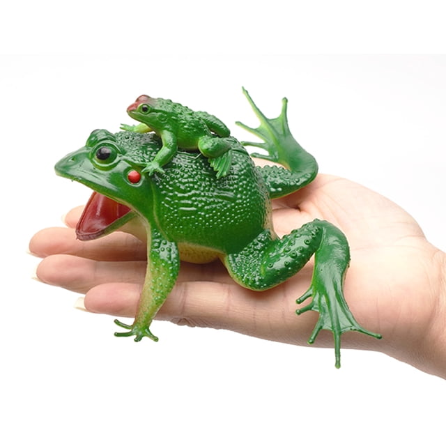 Mini juguete de rana realista de plástico, mini juguete de baño de rana realista de plástico para animales bebés, figura de rana de juguete de valor excepcional