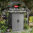 thumbnail image 3 of Keter Premier Tall Vertical Durable Resin Outdoor Storage Shed With Floor and Locking Double Doors, Grey, 3 of 17