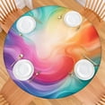 thumbnail image 2 of Rainbow Tie Dye Swirl Pattern Round Fitted Tablecloth with Elastic Edge,Dining Table Cover Waterproof,Outdoor Round Tablecloth for Camping,Dining,Indoor and Outdoor, 2 of 7