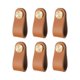 thumbnail image 1 of 6 pomos de cuero estilo retro color caqui para cajones de muebles de cocina o tocador. marrón, 1 of 4