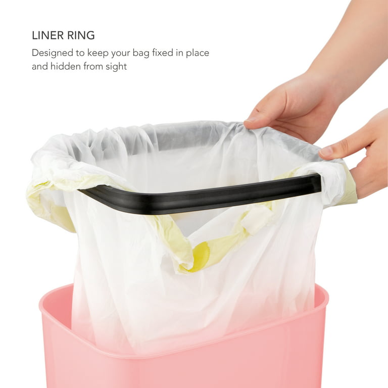 Nine Stars 3.2 Gallon Trash Can, Plastic Touchless Bathroom Trash
