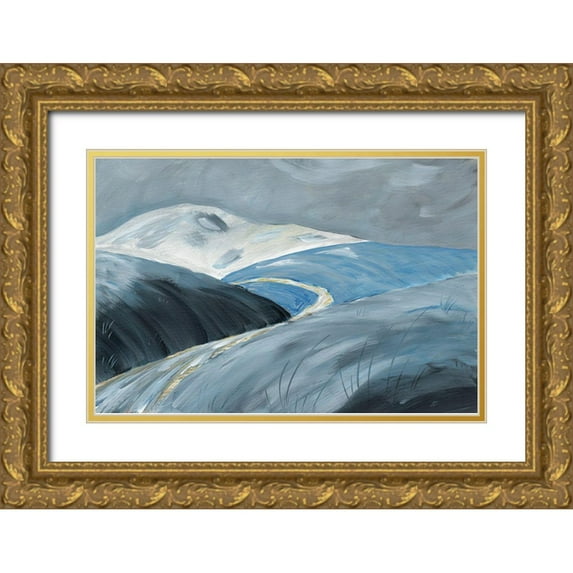 Lee, Judson 18x13 Gold Ornate Wood Framed with Double Matting Museum Art Print Titled - Golden Road