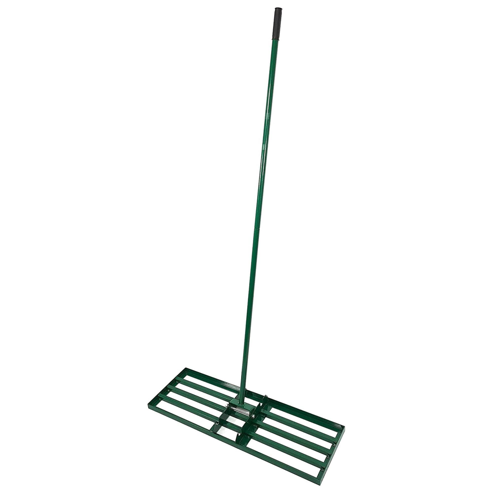 36 Inch Yard Leveling Rake, Lawn Leveler Tool for Soil Dirt Topdressing, Steel Handle Ground Leveler for Professional Landscaping, Green