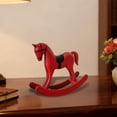 thumbnail image 6 of Rocking Horse Collectible Figurine Tabletop Art Sculpture Wooden Material Centerpiece Shelf Office Living Room, 6 of 9