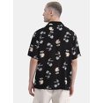 thumbnail image 2 of No Boundaries Men's & Big Men's Rayon Print Button Up Shirt with Short Sleeves, Sizes XS-5XL, 2 of 5