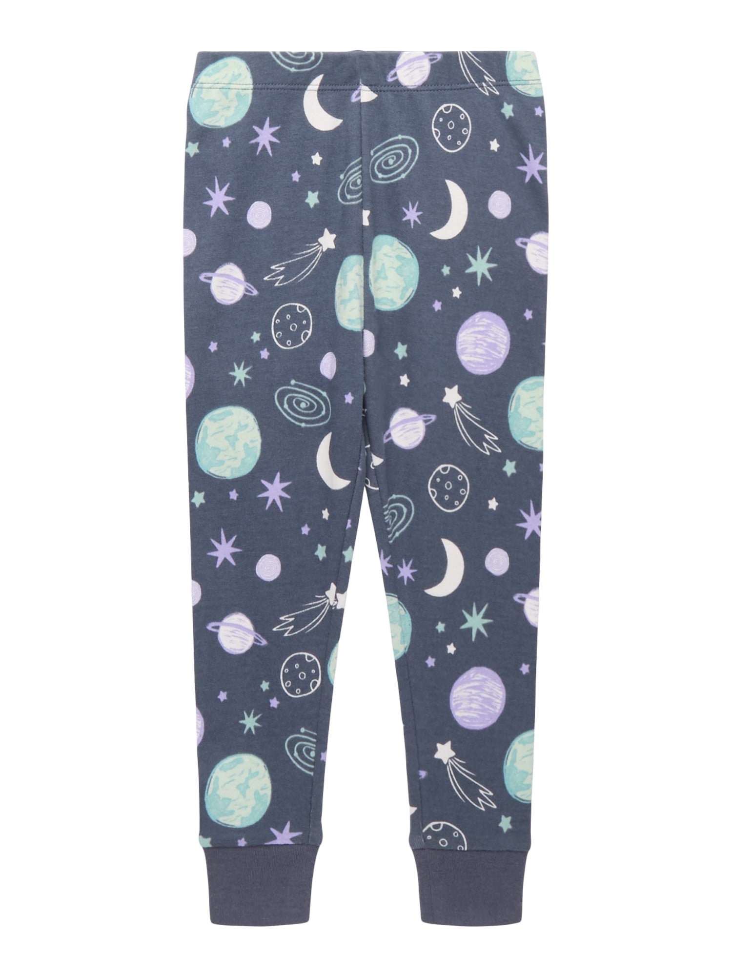 Wonder Nation Toddler Long Sleeve Tight Fit Cotton Pajama Set, 4-Piece, Sizes 12M-5T