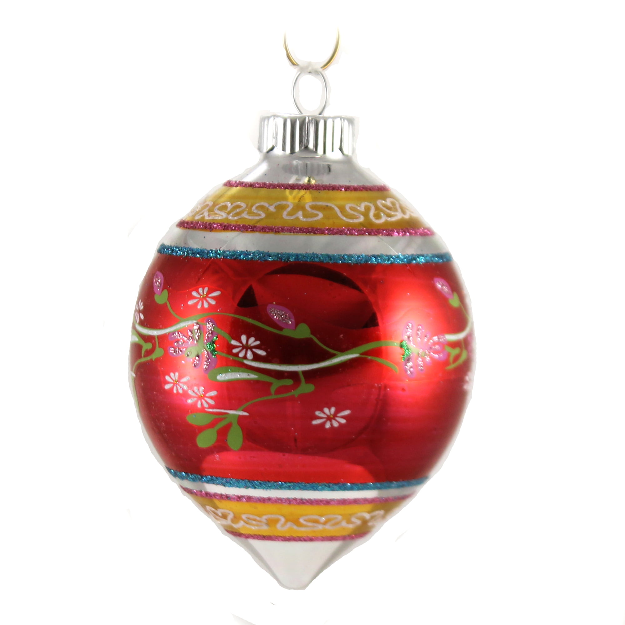 Set of 4 Shiny Brite Christmas Confetti 7 Tulip Reflector Ornaments