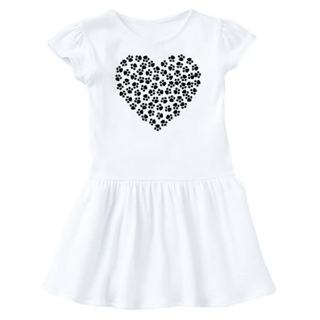 

Inktastic Heart Made Of Paws Dog Paws Puppy Paws - Black Gift Baby Girl Dress