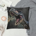 thumbnail image 2 of Polyester Throw Pillow Covers Pack of 1,Pillow Case Square Cushion Cases Farmhouse Modern Decorative Pillowcases for Sofa,Bed,CouchTyrannosaurus Rex in The Storm, 2 of 5