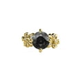 thumbnail image 3 of 14K Yellow Gold 1.06 CTW Black Diamond Ring with Diamonds Filigree Leaf Leaves, 3 of 5