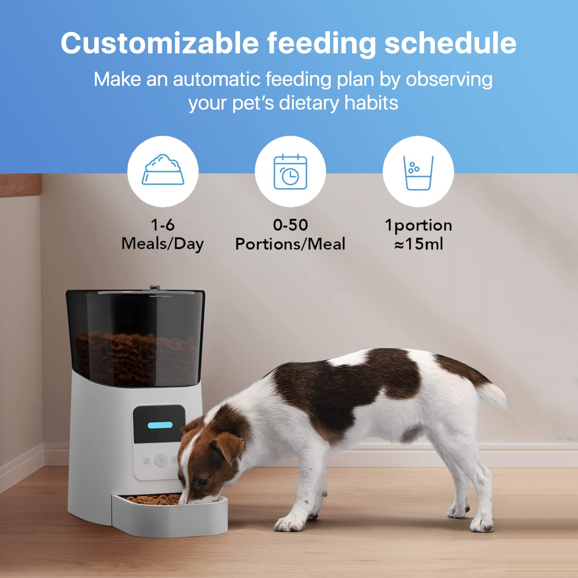 Automatic Cat Feeders with App. 6L Capacity Automatic Cat Food Dispenser with Programmable Timer, Voice Recorder. Wifi Cat Feeder Automatic. Automatic Pet Feeder for Dry Food