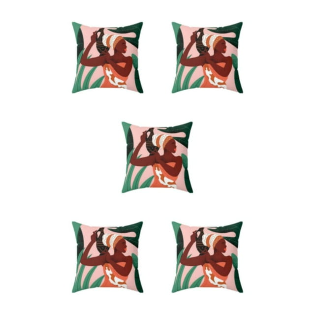 Transemion Throw Pillows Cover Soft And Durable For Home Decoration Easy To Clean Polyester Cushion Cover Pillow Cover Fit W0134-11 5Set