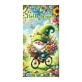 thumbnail image 2 of YaoZQ Spring Gnome Door Cover, Garden Elf Riding Bicycle with Flowers Banner, Hello Spring Front Door Entryway Decoration, Green, 35 x 71 in, 2 of 7