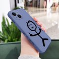 thumbnail image 1 of Line Man Phone Case For iPhone 16 15 14 13 12 11 Pro Max Mini X XR XS Plus Cover Light Blue 1 iPhone 11, 1 of 6