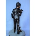 thumbnail image 6 of Nifao Girl with Two Bunnies in Nature Bronze Statue, Delightful Decor – Home Office Decor Sculpture, 17"L x 13"W x 44"H, 6 of 10