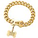 thumbnail image 1 of Collar de perro de oro cubano, collar de acero inoxidable grueso de lujo 16-26 pulgadas 14 mm de ancho JAMW Sencillez, 1 of 5