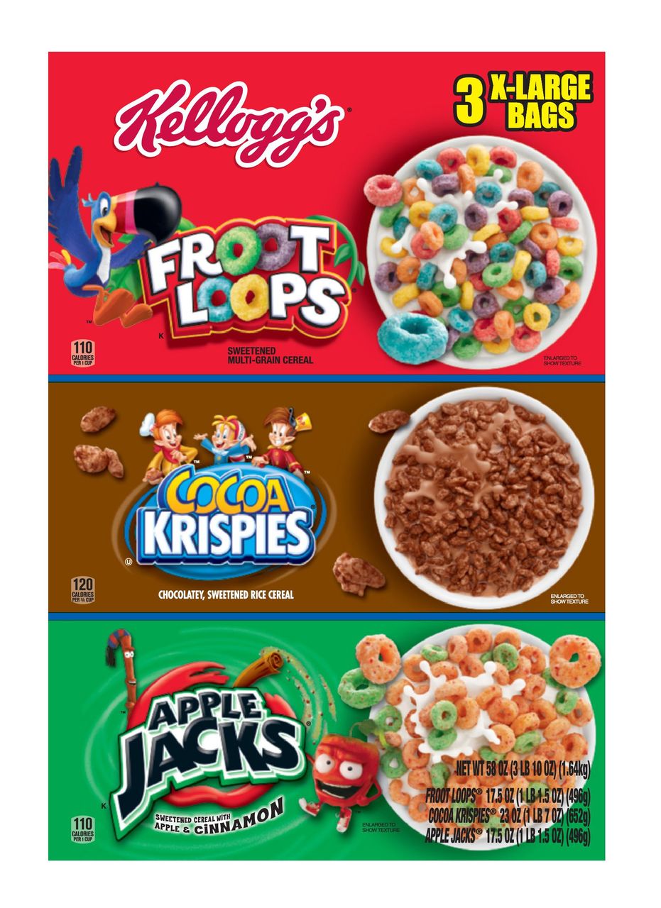 Product of Kellogg TriFun Cereal Pack, 58 oz.