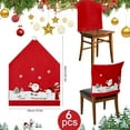thumbnail image 5 of Christmas 6-Piece Santa Claus Snowman Red Hat Dining Chair Slipcovers, 5 of 8