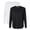 Black+White 2 Pack, variant on LAT Women’s Heavyweight Long Sleeve T-Shirt 100% Ring-Spun Cotton Crewneck Relaxed Casual Tee (Heather+Denim 2 Pack, 2XL)