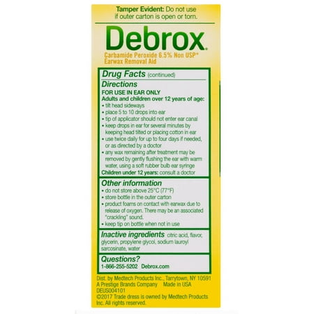 Debrox Drops Earwax Removal Aid Kit - 15 ml Drops with Bulb Syringe