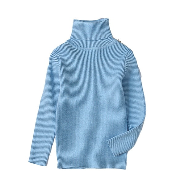 Jersey infantil de algodón con cuello alto de invierno y color caramelo.