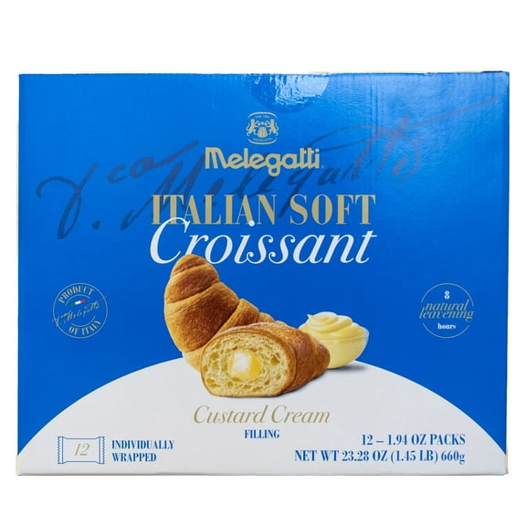 Italian Soft Croissant Custard Cream Filling 12 Ct 1.94oz Packs