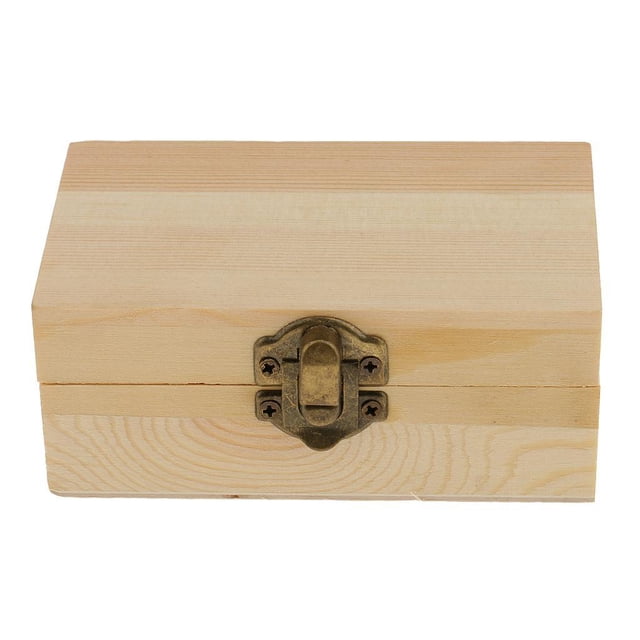 Caja de Almacenamiento Sin Terminar Rectangular para Manualidades de Niños Perfecl 11x6,9 Cm Caja de madera