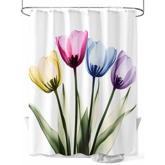 Shower Curtain Shower Curtains for Bathroom, Waterproof Polyester Shower Curtain Set with Hooks, Standard Size 66" x 72"