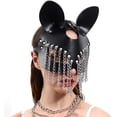 thumbnail image 2 of Máscara de mujer con forma de gato HUOGUO, mascarada de piel negra para mujer, 2 of 5