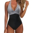 thumbnail image 1 of Maillots de Bain Bikini pour Femmes Grande Taille, Robe de Maillot une Pièce avec Coussinet de Poitrine, Maillot de Bain Rétro Aguichant Imprimé pour Femmes, 1 of 6