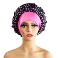 thumbnail image 2 of CUZIBR Womens Satin Bonnet Hat Fashionable Soft Floral Print Hair Sleep Leisure Soft Hair Wrap Slouch Breathable Curly Hair Bonnet Night Caps Pleated Ruched Shower Cap, 2 of 4