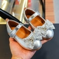 thumbnail image 4 of Huowey Toddler Fashion Autumn Girls Casual Shoes Flat Light Solid Color Sequin Bow Cute Shiny Dress Shoes Comfort Footwear, 2-2.5 Years, 4 of 8