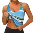 thumbnail image 4 of Lsque Urban Riverside Clock Tower Printed Women'S Sports Bra, Compression, Moisture Wicking, High-Impact Sports Bra For Women,Supportive sports bra-Large, 4 of 9