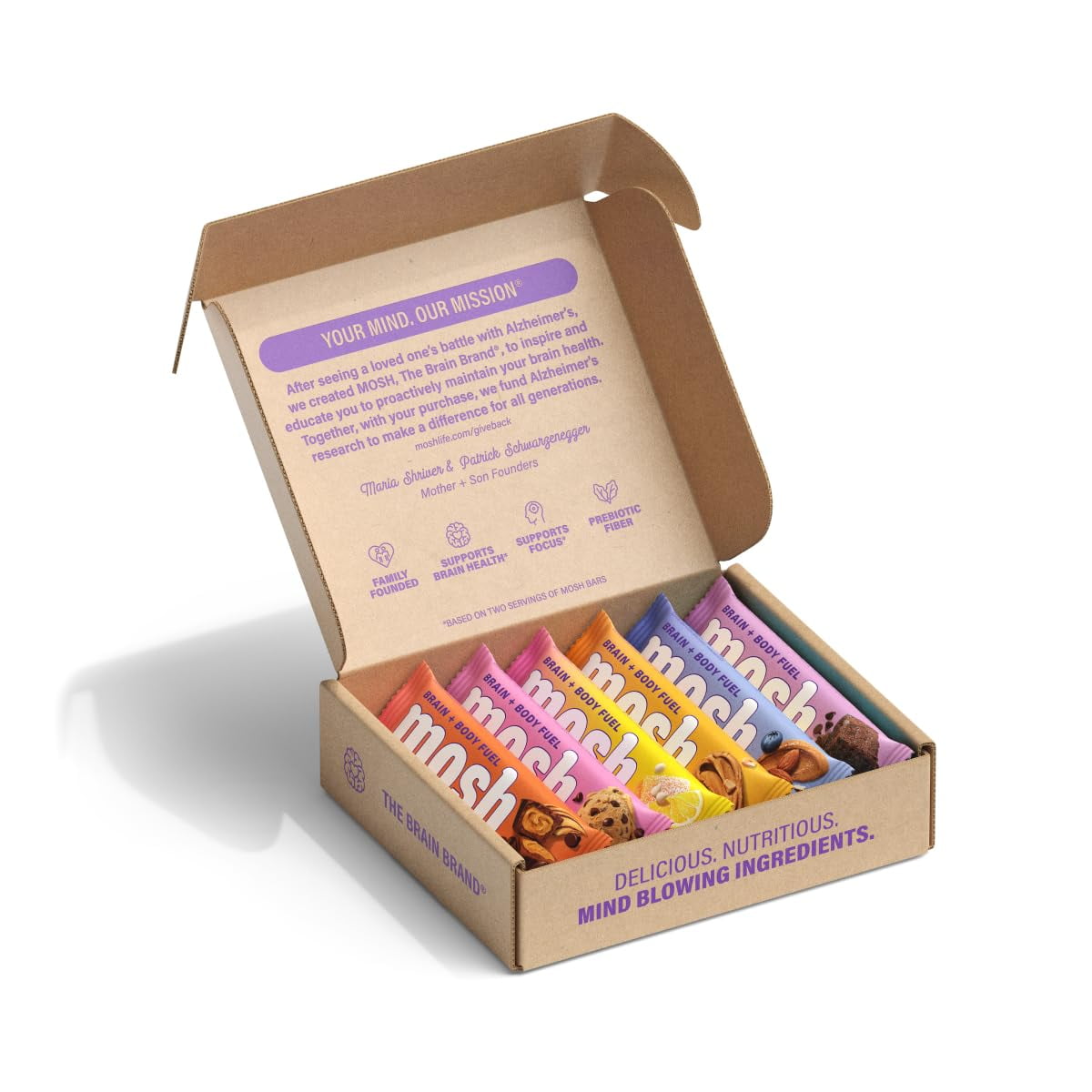 MOSH Variety Pack Keto Protein Bars, High Protein, Gluten Free, Low Carb, Healthy Snack with Ashwagandha, Lion's Mane, and Collagen, 6 Count RED4