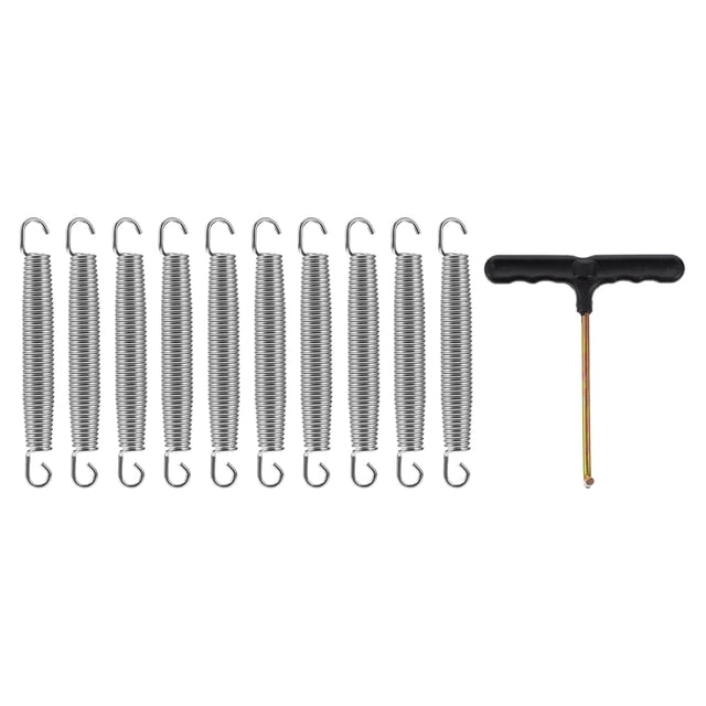 KAKOWELY Ressorts de Remplacement pour Trampoline avec Fil d'Acier Galvanisé Installation et Réparation Trampoline 1 Ensemble 10 Pcs
