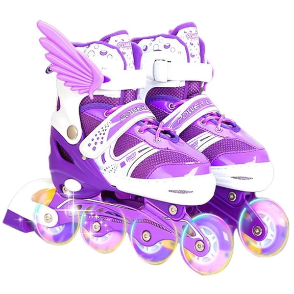 Greeniant 1 par de patines de ruedas para niños, zapatos de entrenamiento portátiles ajustables para niños y niñas, calzado en línea, Pescar