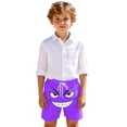 thumbnail image 2 of Girls Shorts Size 13-14Y Kids Smirk Face Print Drawstring Swim Shorts, 2 of 7