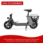 Windhorse C2-BLK Urban Cruiser 450W Brushless Motor Foldable Electric Scooter for Adults with Seat and Carry Basket (Black)