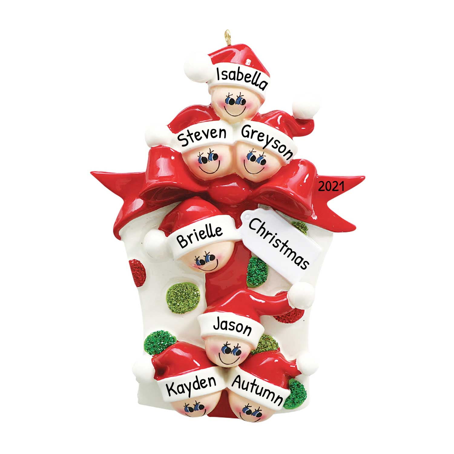 Personalized Family Ornament 2022 Family of 7 Christmas Ornaments