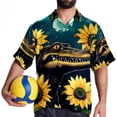 thumbnail image 4 of Crocodile Starry Sky Sunflower Men's Short Sleeve Button Down Casual Beach Printed Shirts, 4 of 6