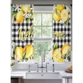 thumbnail image 2 of Yellow Lemons Sheer Curtains 63 Inch Length 2 Panels Set Window Treatments, Summer Fruits Leaves Botanical Buffalo Plaid Rod Pocket Semi Curtains for Living Room/Bedroom/Kitchen Décor, 104"W x 63"L, 2 of 7