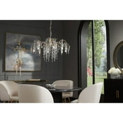 Possini Euro Design Branches Champagne Silver Chandelier 31 Wide Modern Clear Crystal 8-Light Fixture for Dining Room House Kitchen Island Entryway
