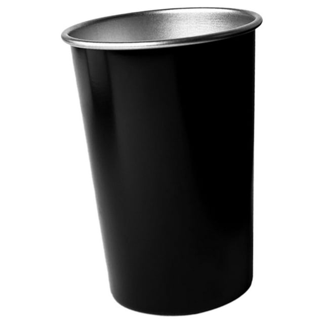 Vaso de acero inoxidable para acampada, vaso de pinta reutilizable apilable, vaso de agua para interior y exterior, barra de mochilero para el hogar Grande negro