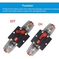 thumbnail image 2 of 30A 40A 50A 60A 80A 100A 150A Disyuntor de audio Auto Car Stereo Inline Portafusibles Inversor, Restablecimiento manual 12V-24V DC para Automoción Marina Barco Sistema de audio Protección Ormromra WRMH-949-5, 2 of 2