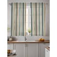 thumbnail image 2 of Boho Teal Stripes Curtains 45 Inch Length, Sheer Curtains for Bedroom Living Room Window Bohemian Vertical Striped Geometric Rod Pocket Drapes Kitchen Curtains Small Half Window 42"x45" 2 Panels, 2 of 6