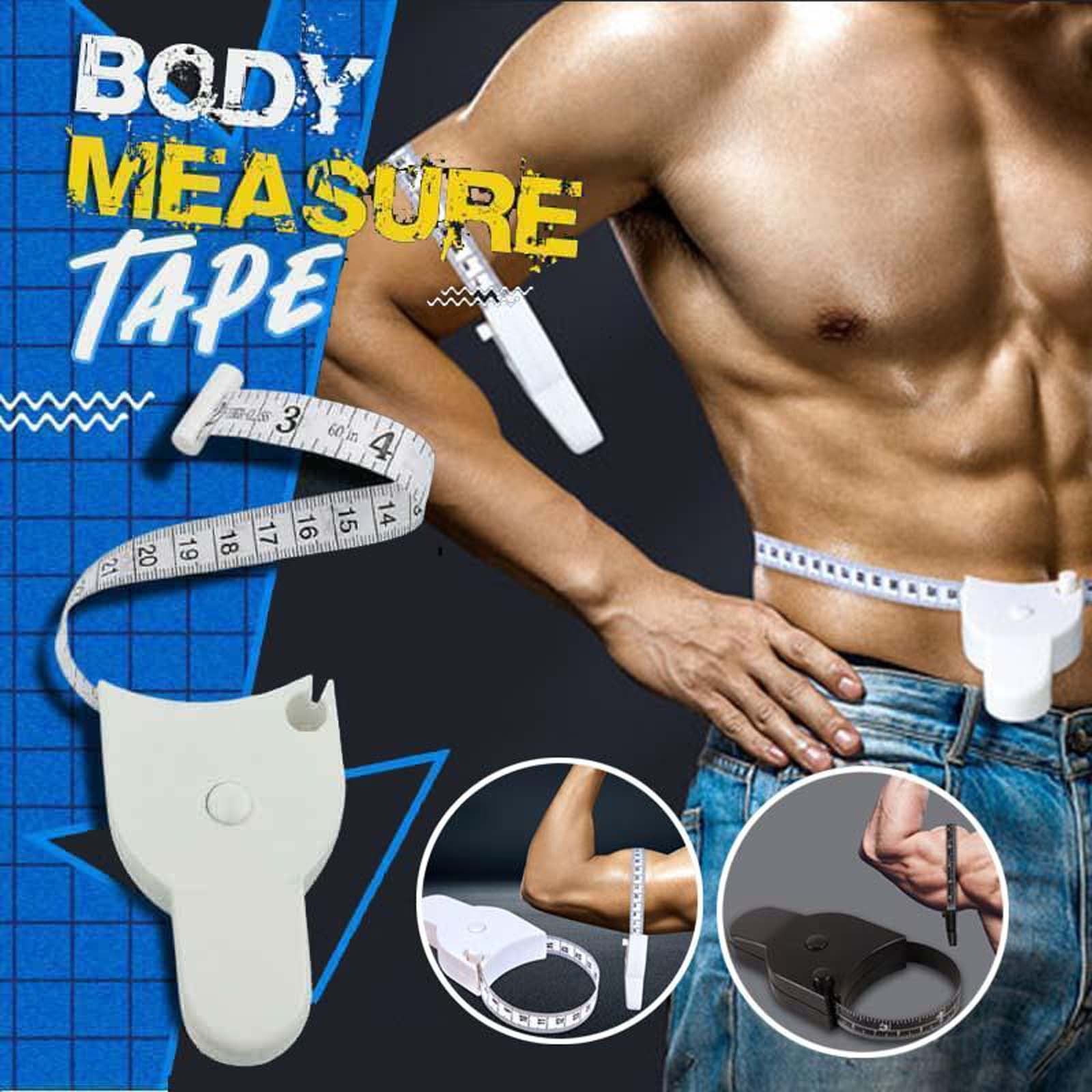 2Pcs Body Measuring Tape, Measures 60 Inch (150 cm) with Lock Pin and Black  Push Button Retraction, Yellow & White Tape Measure, Accurate Tape