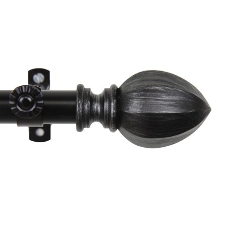 Contemporary Home Living 126" Jet Black Contemporary Window Curtain Rod