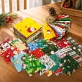 thumbnail image 4 of 35 Pcs Christmas Fabric Squares Pre-Cut Quilting Fabric Bundle for DIY Sewing, Cartoon Santa Snowman Print Patchwork Quilt Blocks Craft, 4 of 5