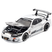 Toyota Supra Top Secret GT300 RHD (Right Hand Drive) Silver Chrome 1/64 Die Cast Model Car by Pop Race