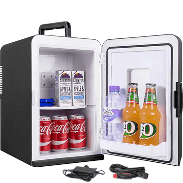 NORTHCLAN Mini Fridge for Bedroom, 15 L/21 Can Personal Refrigerator, Portable Cooler &Warmer, Beverage & Skincare, 110V/12V, Black, Width 11.8", New